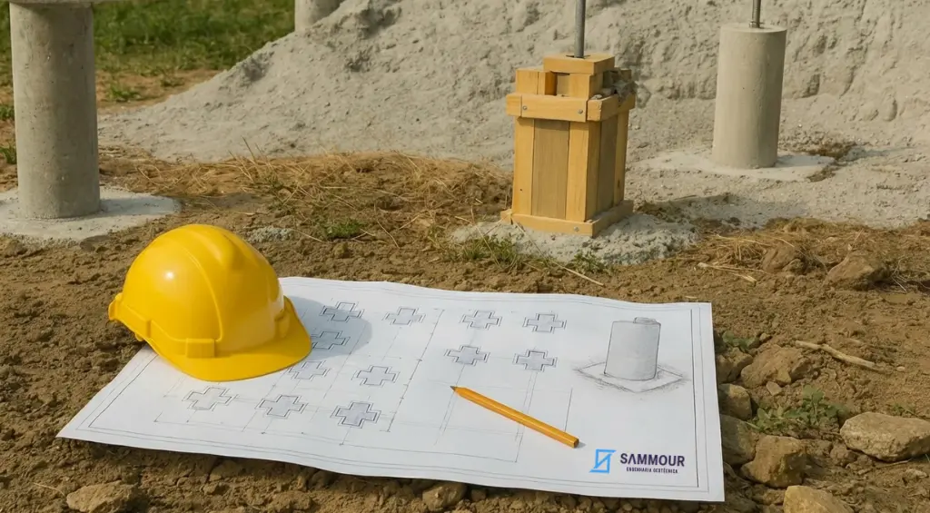 Um relatório da obra com um capacete de segurança amarelo em cima e um lápis