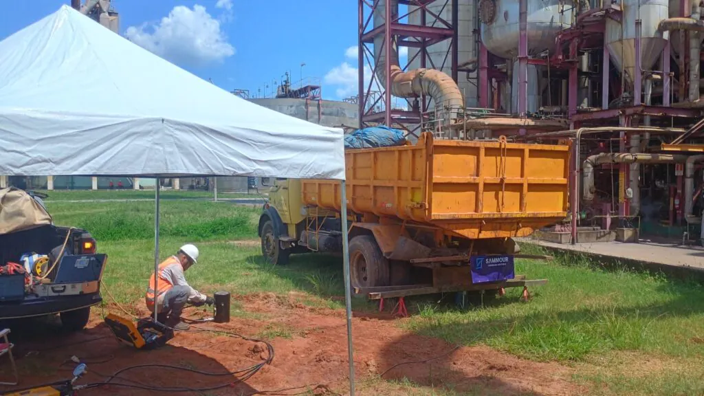 ensaio geotécnico realizado pela Sammour Engenharia