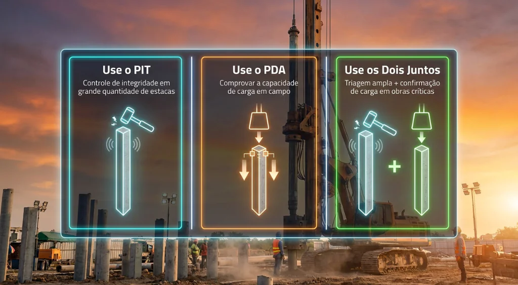 Quando usar PIT, quando usar PDA e quando usar os dois juntos